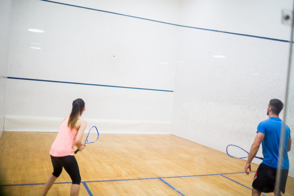 squash court 2 being used at Contenders